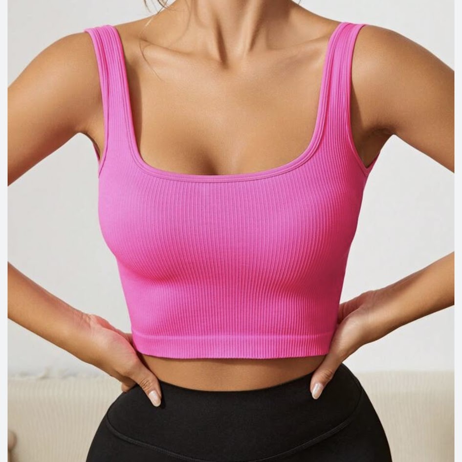 Top costine coppa interna canotta donna