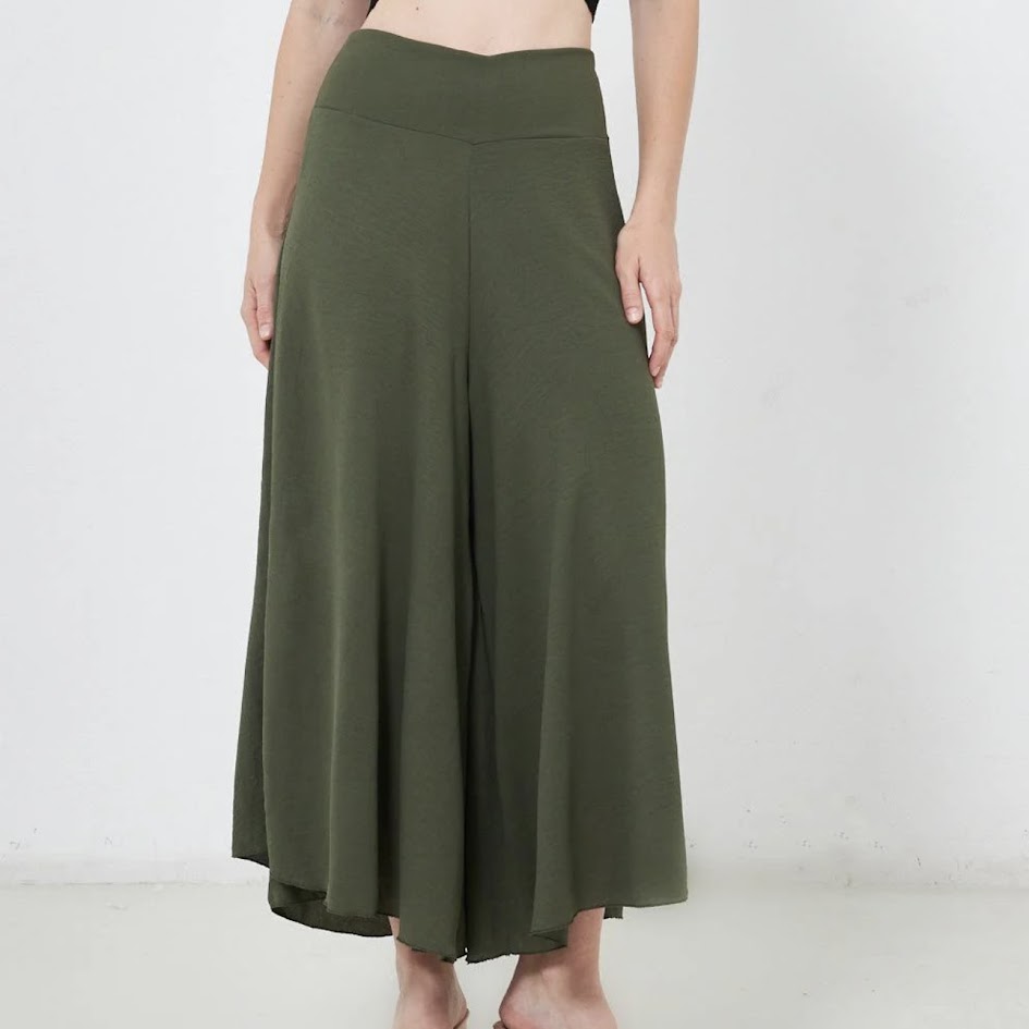 Pantalone palazzo alla caviglia vita alta donna