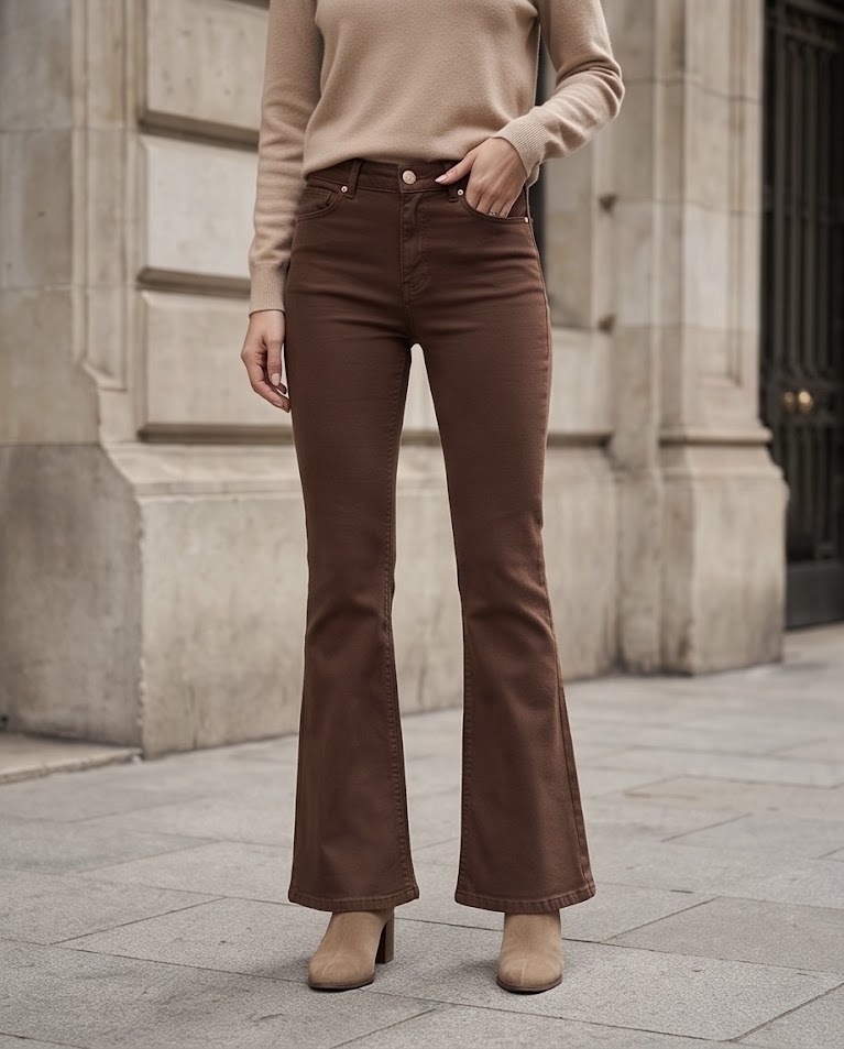 Jeans zampa colorati elasticizzati donna