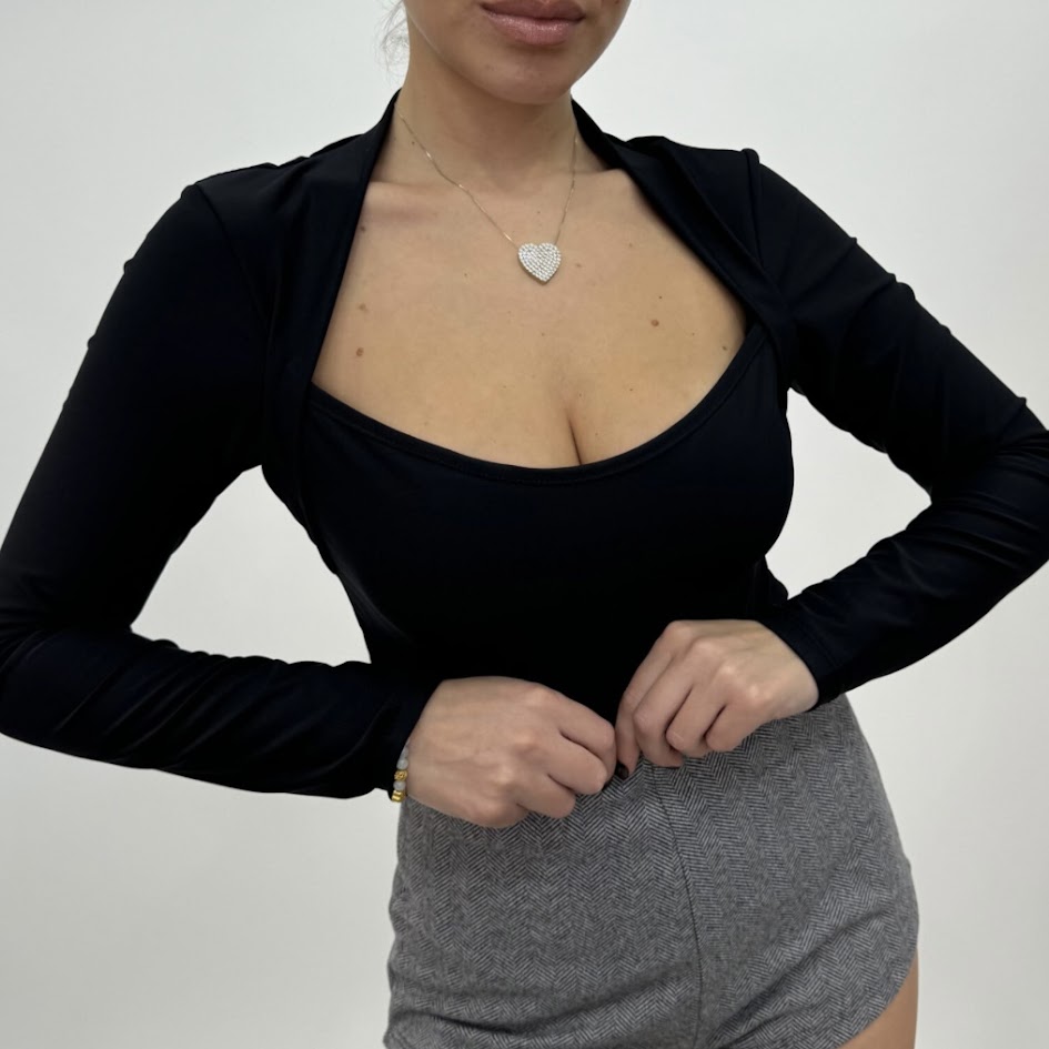 Body lycra effetto copri spalle donna