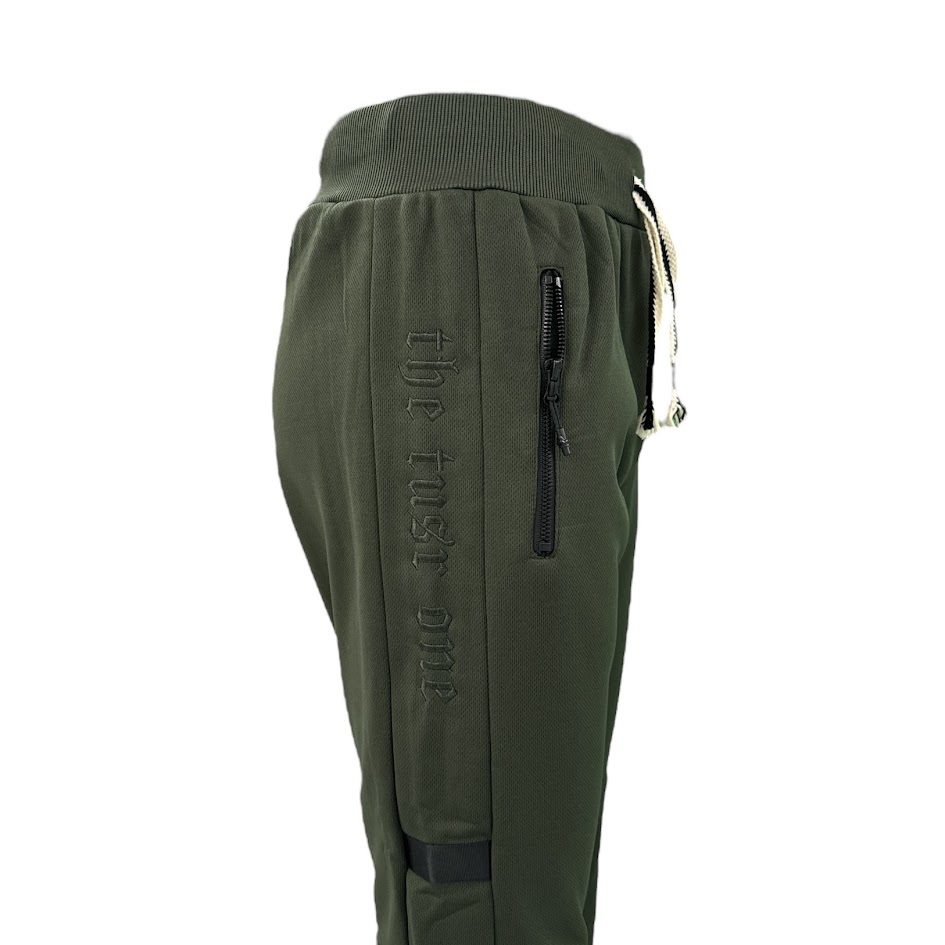 Panta polsino invernale ricamo tasche zip uomo