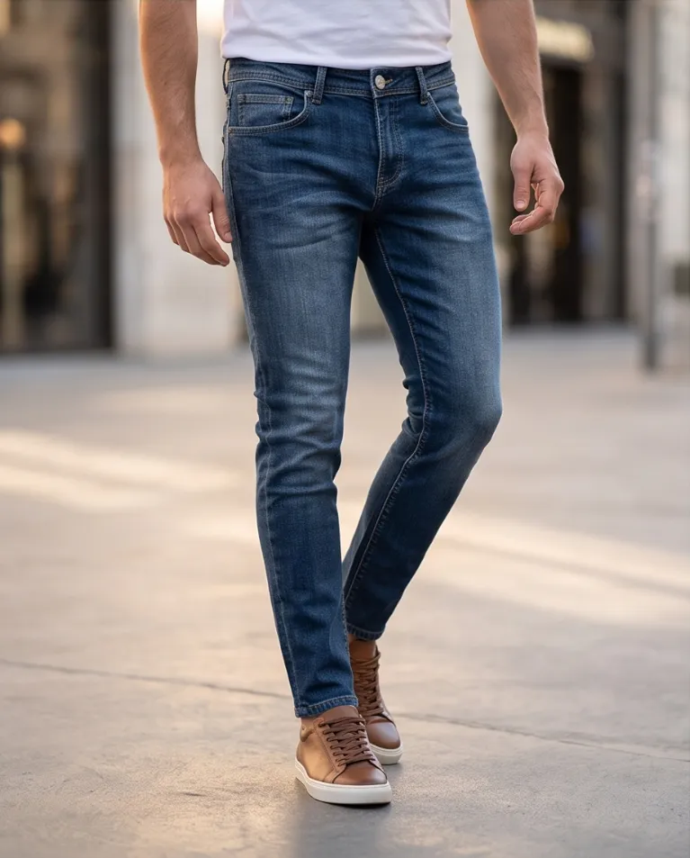 Jeans Capri sagomato denim uomo