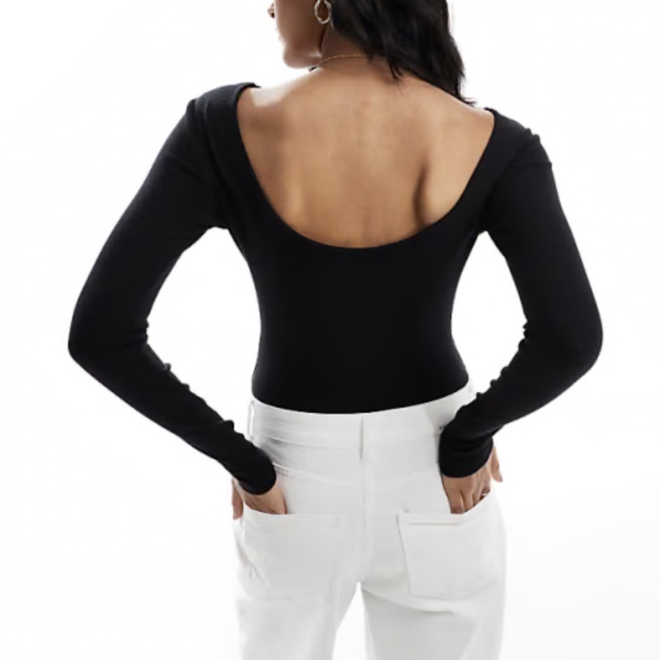 Top barca scollato schiena maglia sagomata donna