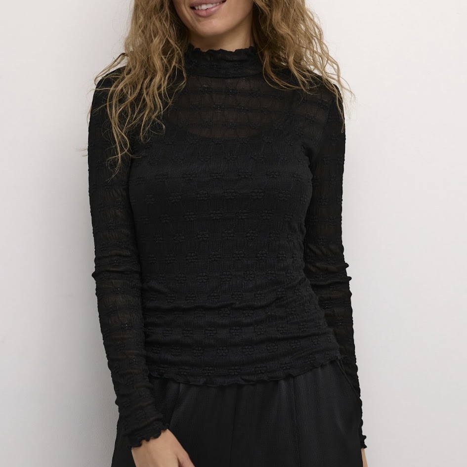 Maglia sagomata semi trasparente blusa donna