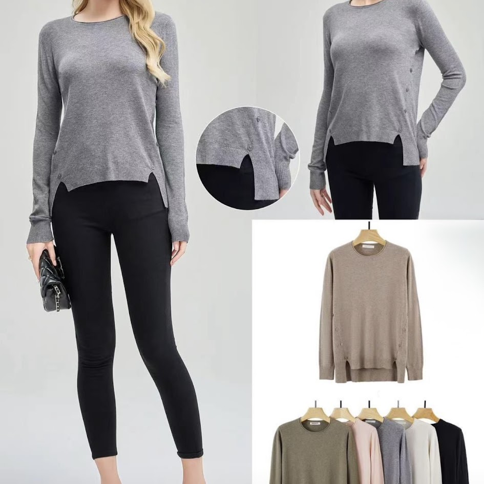 Maglioncino filamenti in lurex lana rasata donna