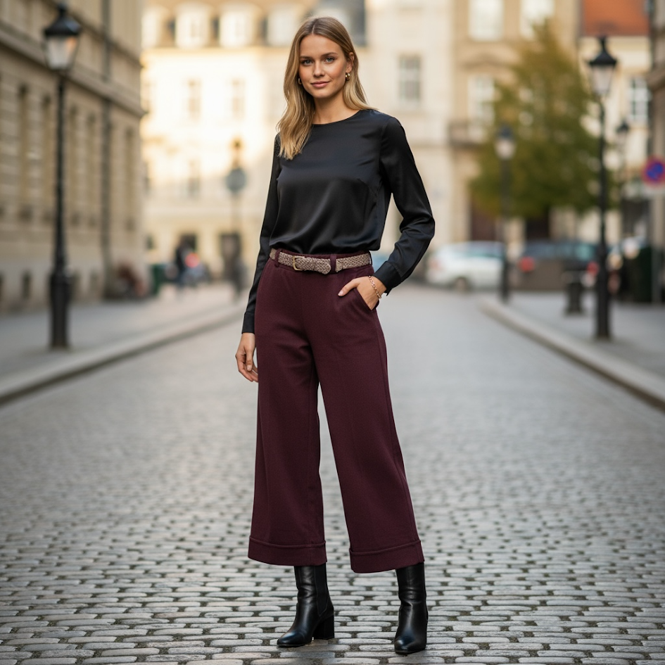 Palazzo coordinabile alla caviglia vita alta mille righe donna