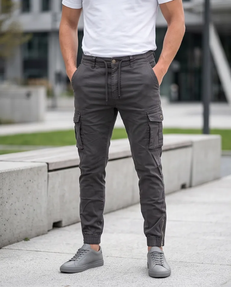 Cargo laccio con polsino zip uomo Autunno Inverno