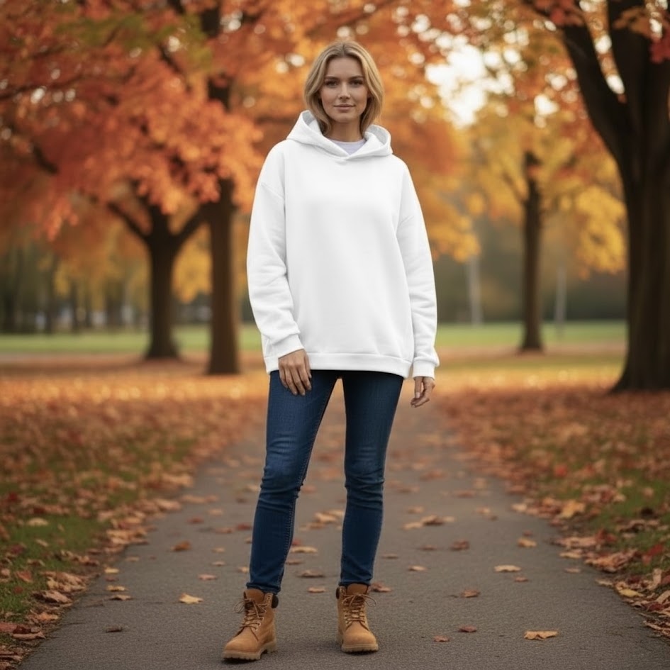 Felpa donna invernale con cappuccio vestibilità morbida over fit