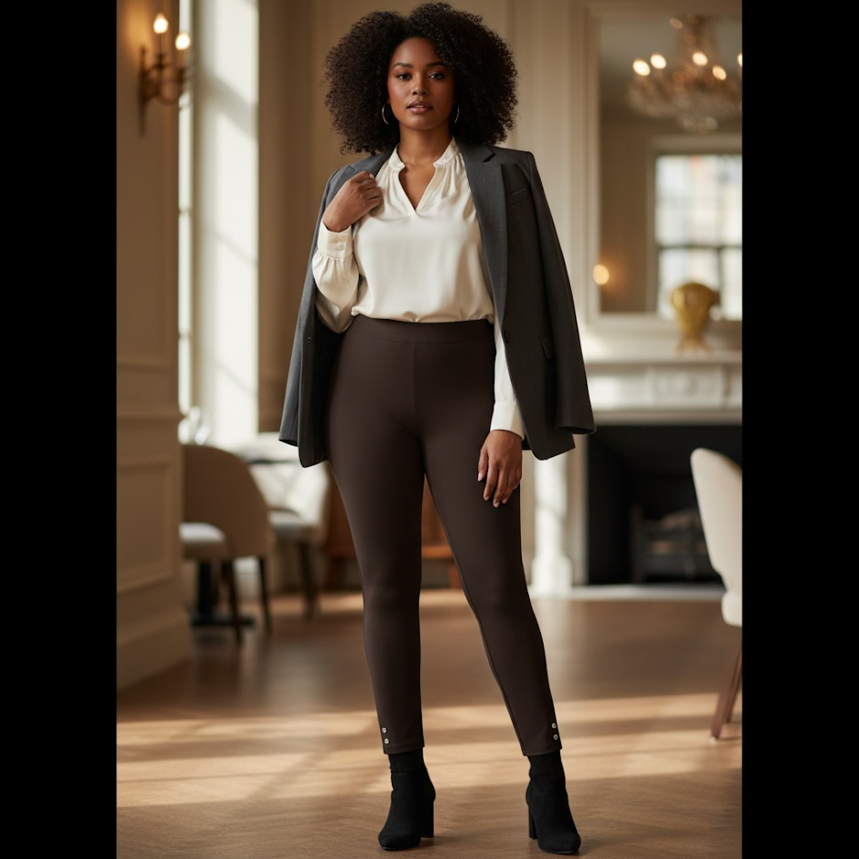 Pantaleggings curvy over size con due brillantini alla caviglia