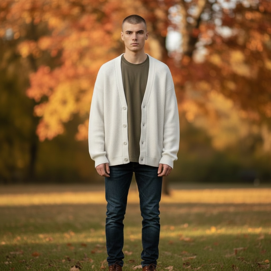 Cardigan uomo vestibilità overfit