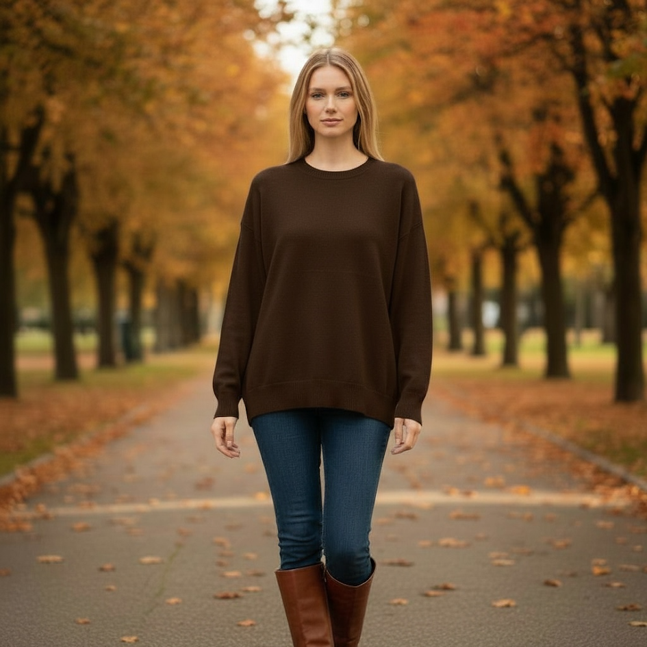 Maglioncino in maglia rasata vestibilità overfit