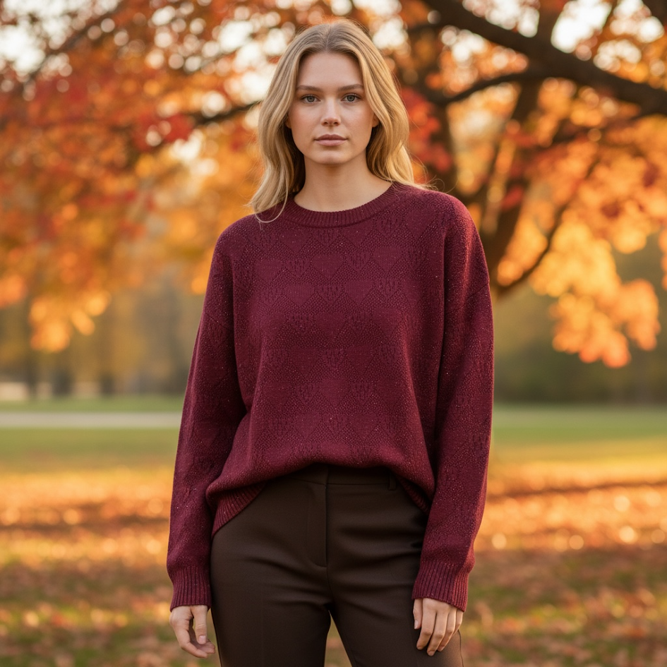Maglioncino donna filamenti in lurex dettaglio cuori