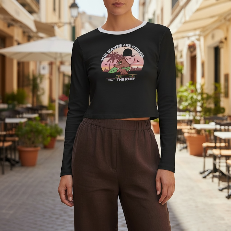 T-shirt corta in cotone elastico maglia donna