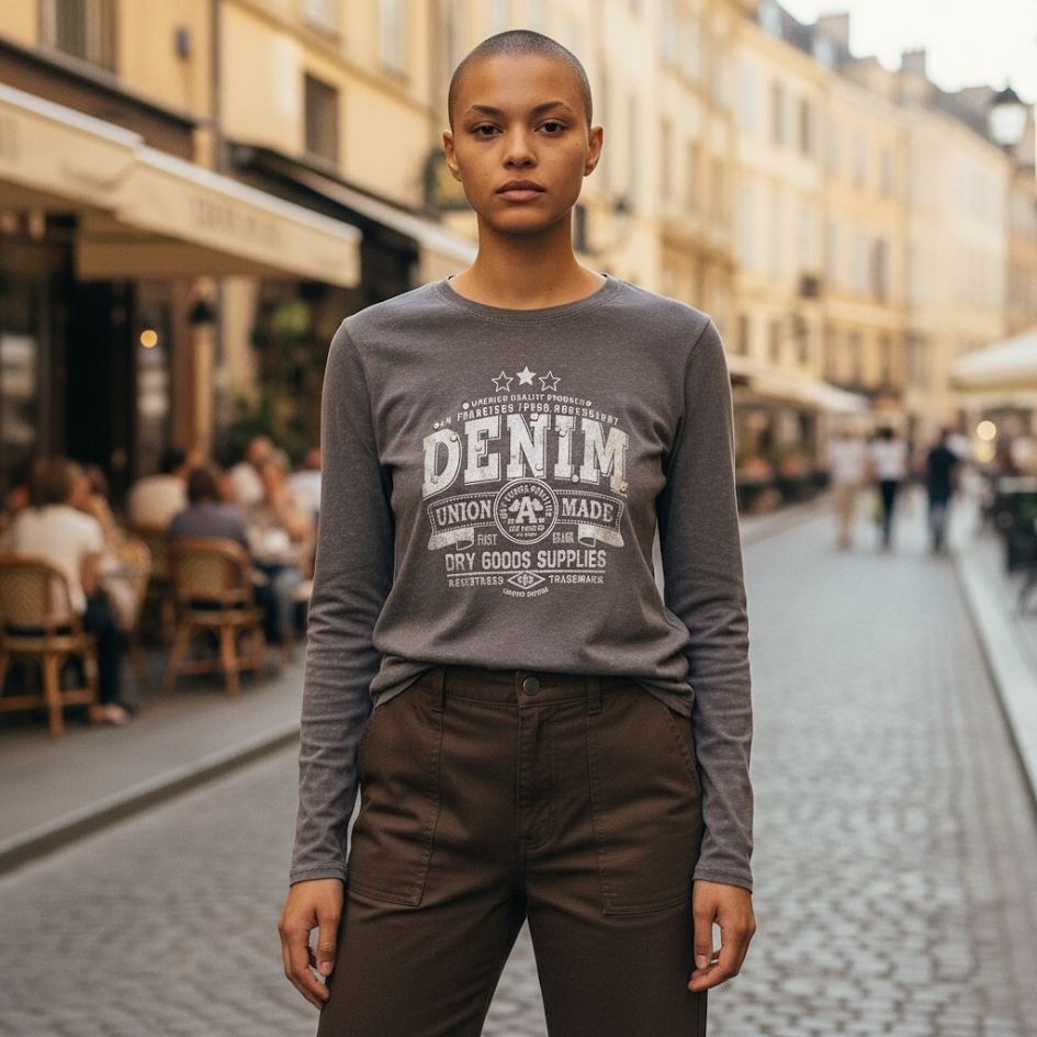 T-shirt in cotone con borchie maglia donna