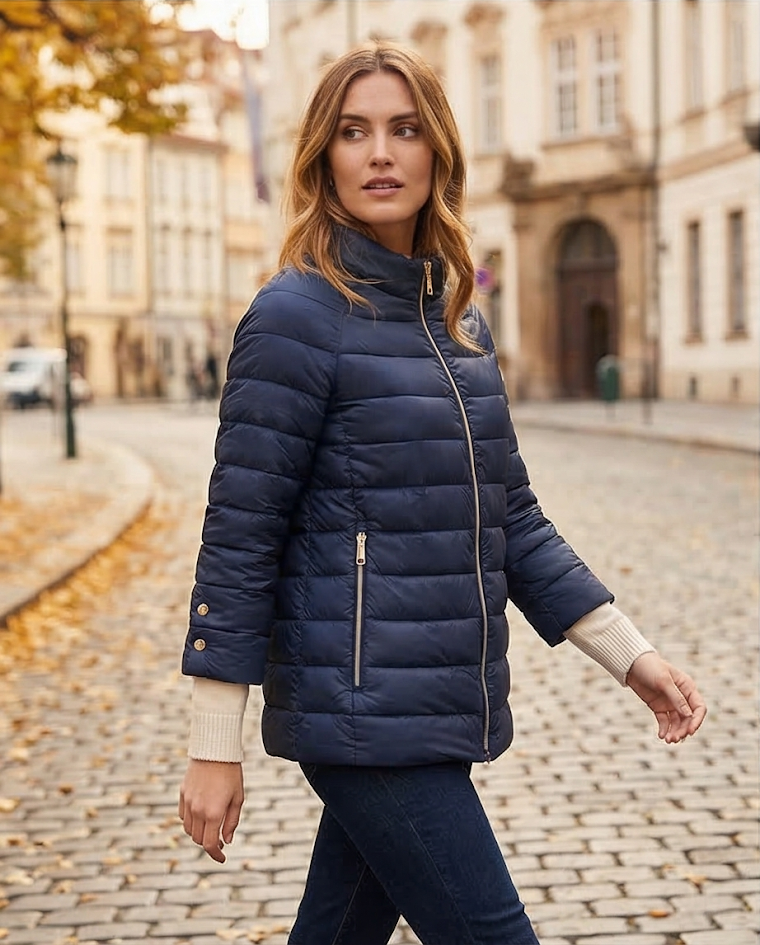 Piumino manica tre quarti 100 grammi curvy donna