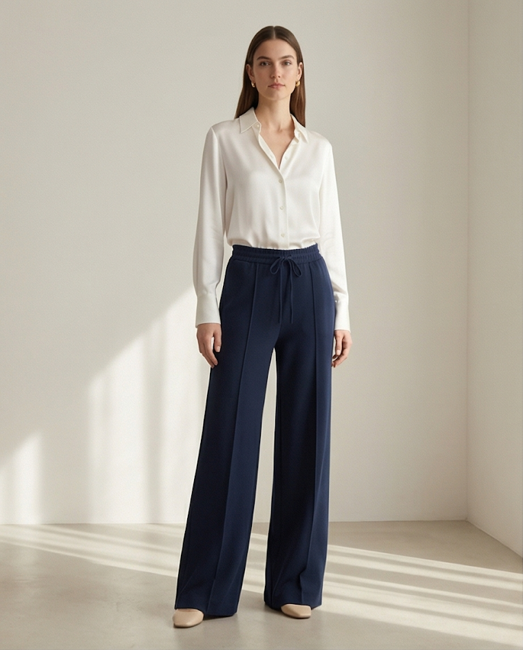Pantalone largo palazzo mille righe coordinabile Primavera/Estate