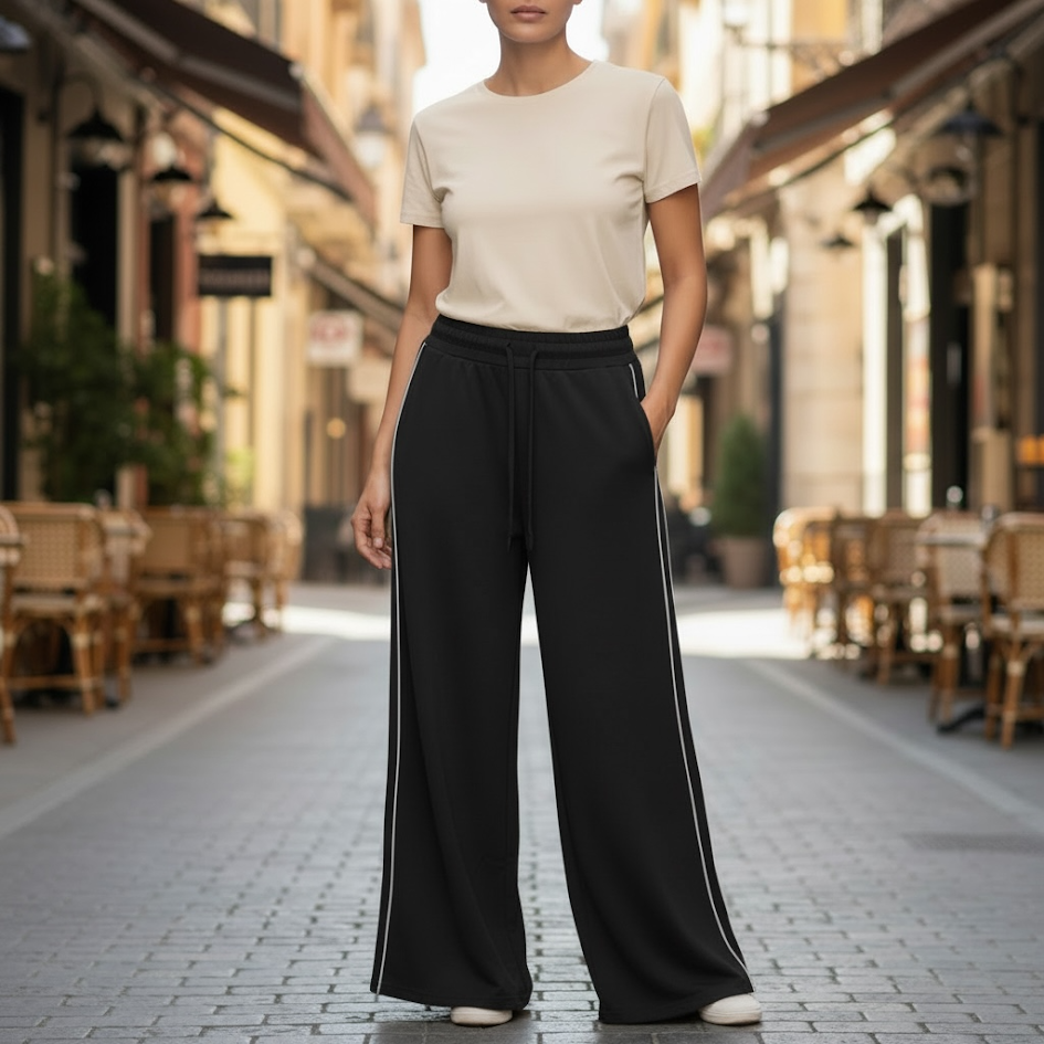 Tuta palazzo donna righe sottili