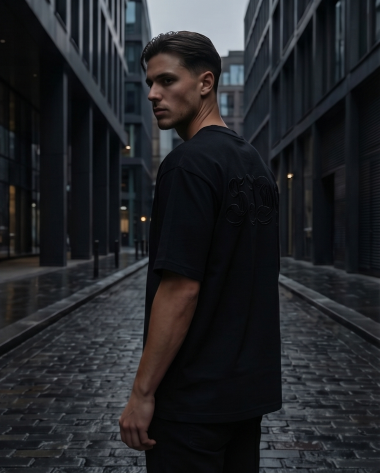 T-shirt uomo ricamo maglia over fit