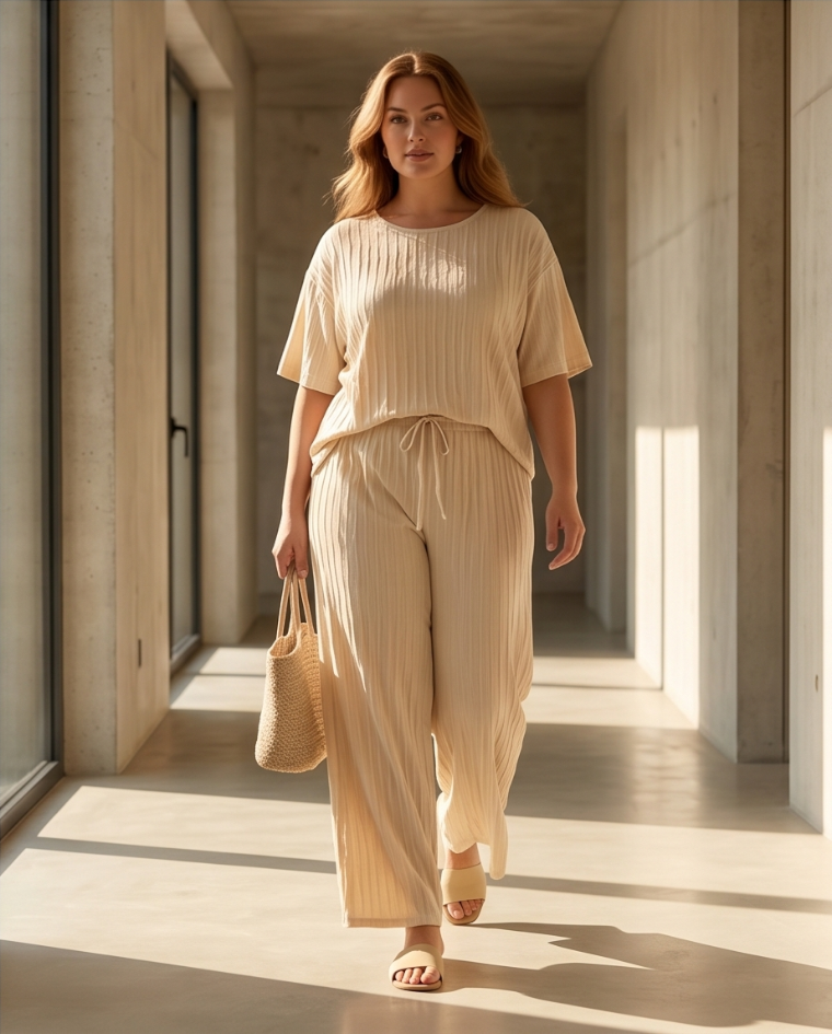 Coordinato estivo curvy completo morbido donna