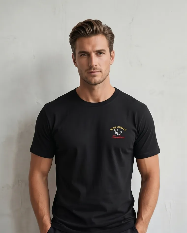 T-shirt uomo semi elastica con dettaglio logo