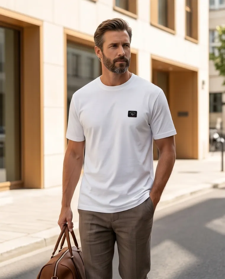 Maglia casual logo laterale t-shirt cotone uomo