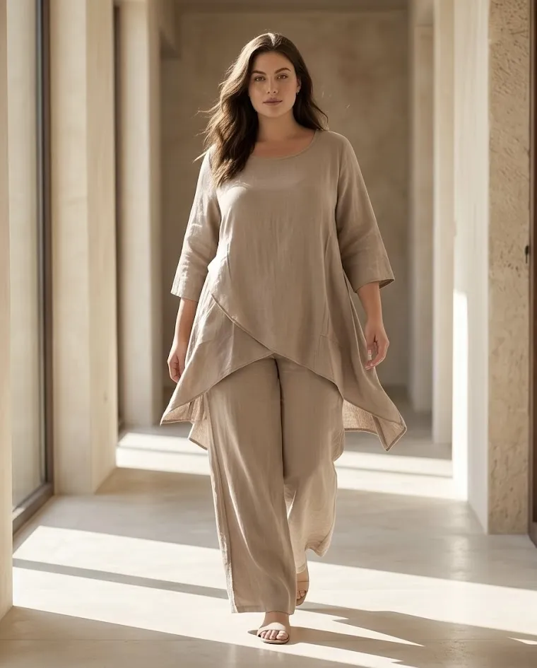 Coordinato comodo estivo set curvy donna