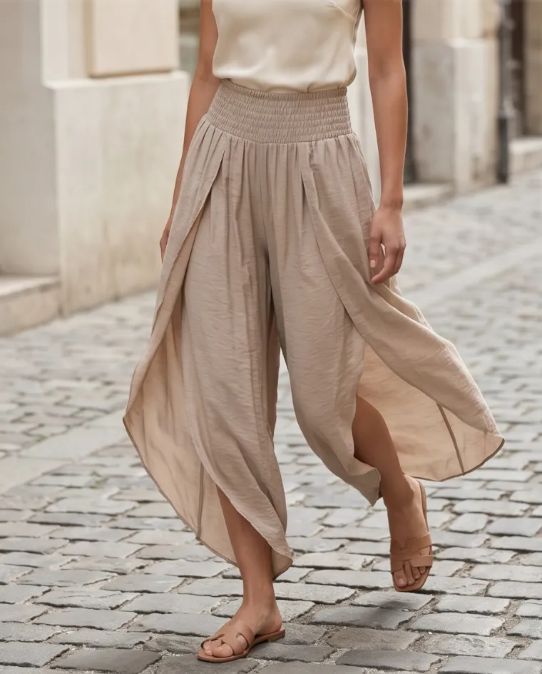 Pantalone Aladino estivo alla caviglia elastico in vita donna