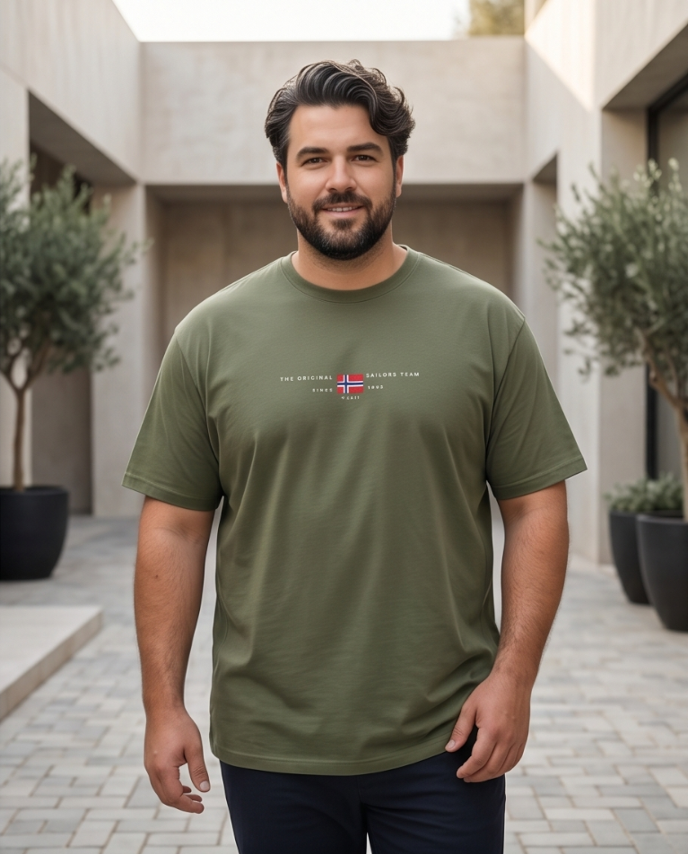 Maglia comoda uomo stampa centrale