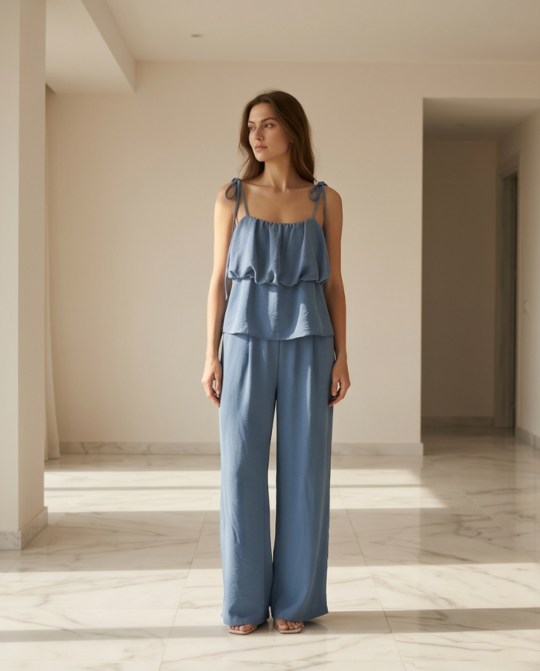 Coordinato estivo top balza casual donna