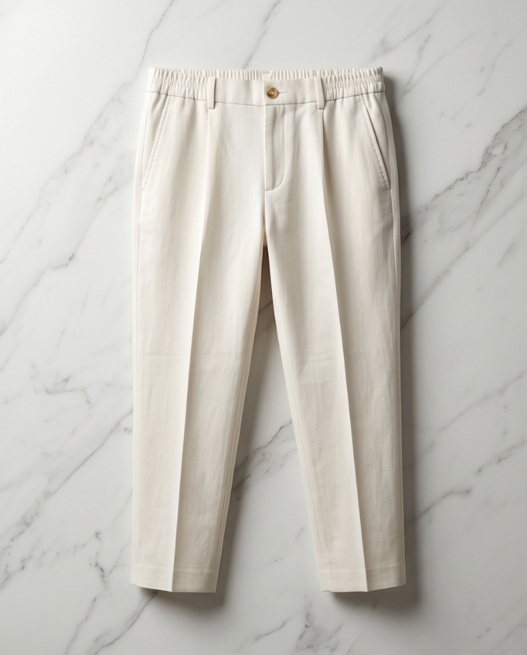 Pantalone lino uomo elastico in vita da 44 a 56