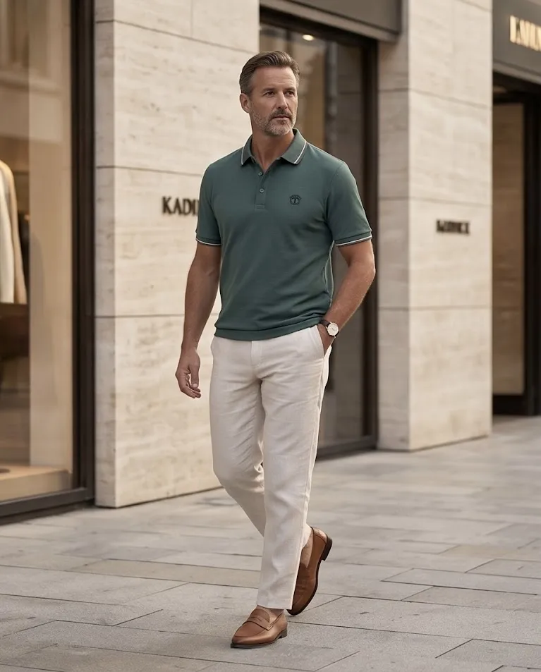 Polo uomo tessuto elastico vestibilità medio sagomata