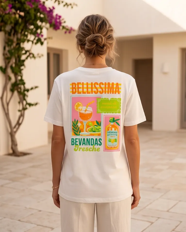 T-shirt stampata maglia in cotone donna