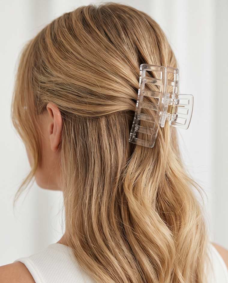 Molletta media trasparente pinza capelli donna