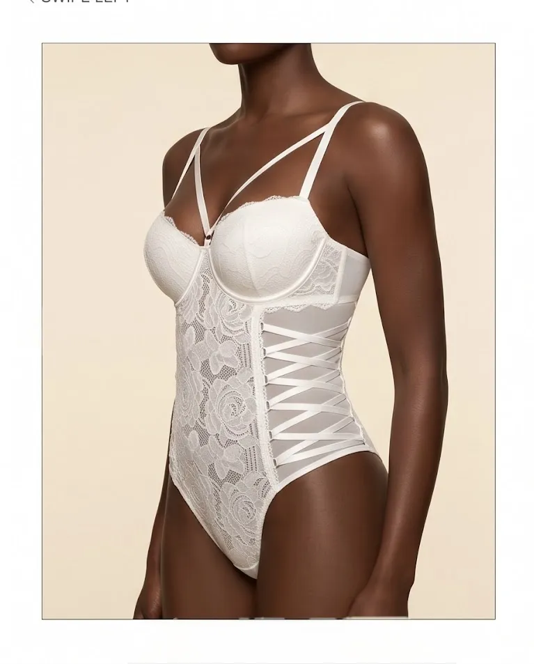 Body rigido con coppe dettaglio laterale elegante donna