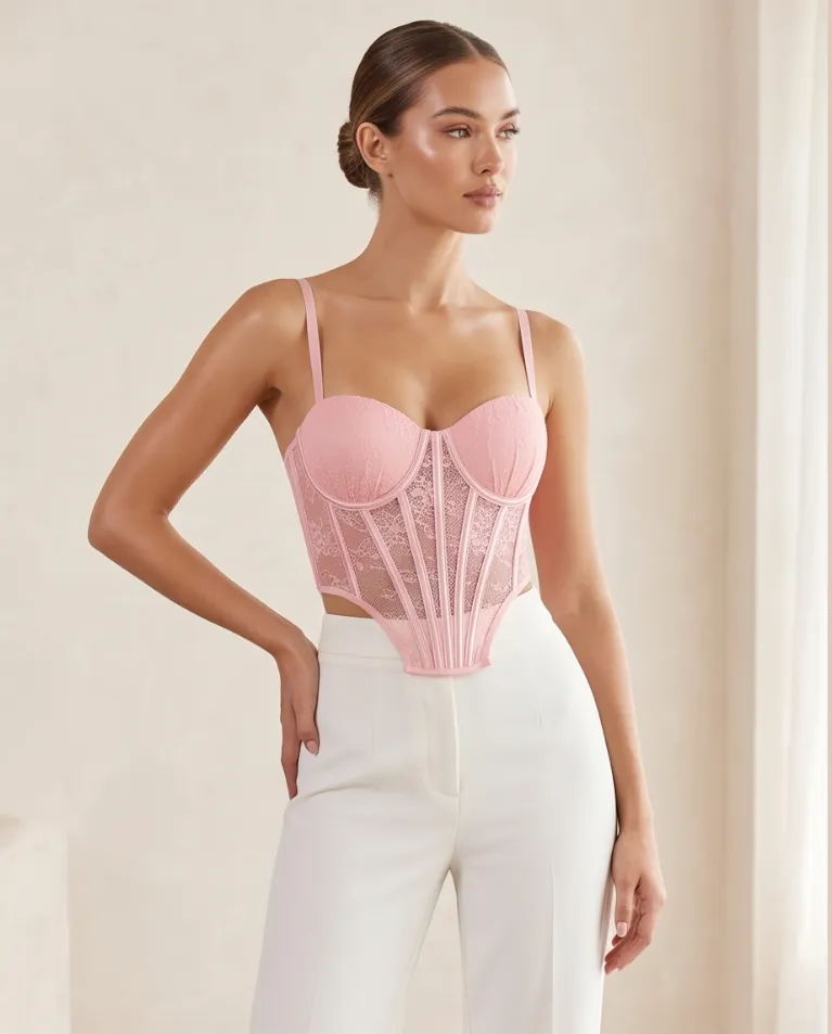 Top rigido elegante corsetto donna