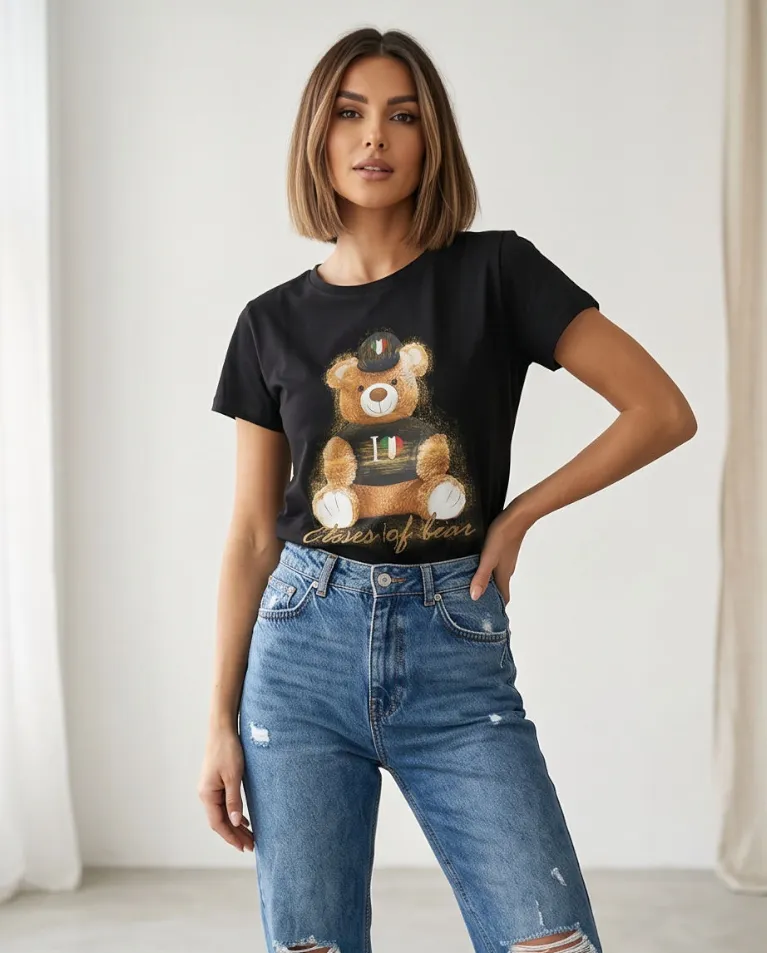 T-shirt orsetto italy maglia donna