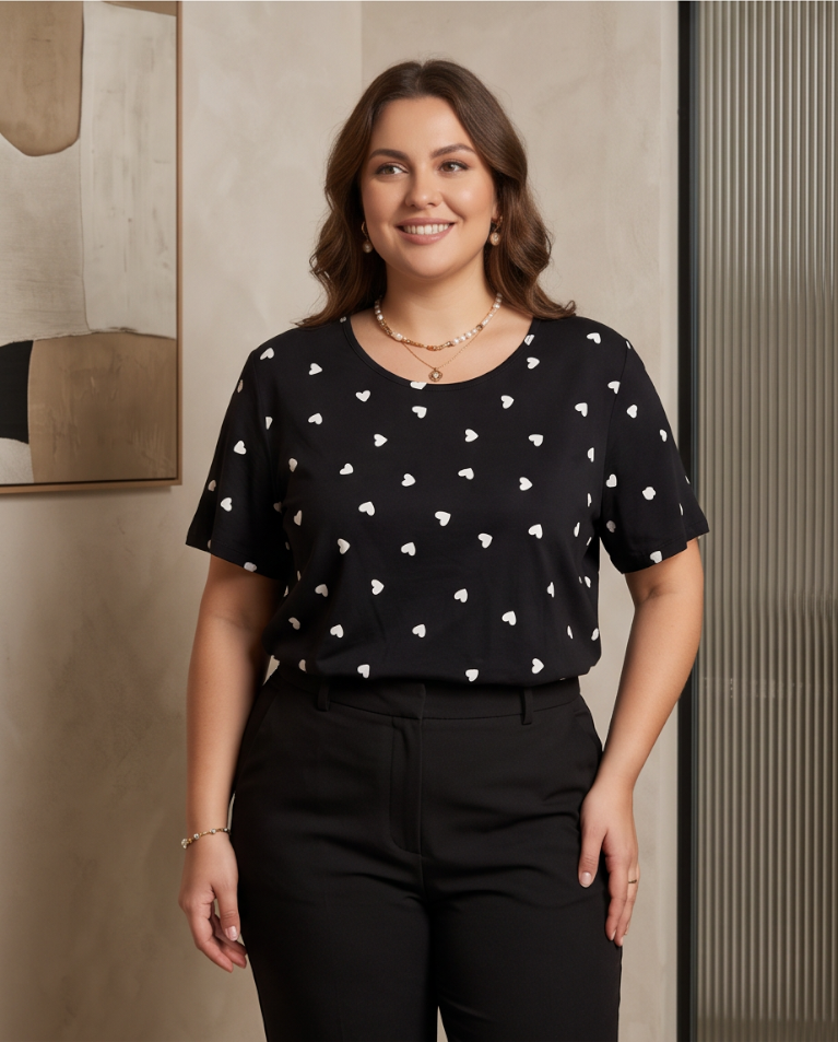 Blusa cuoricini maglia donna