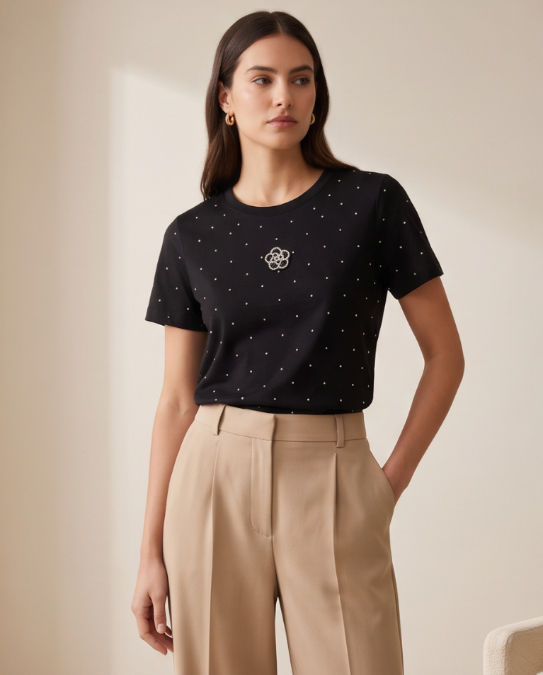 Maglia diamanti t-shirt donna
