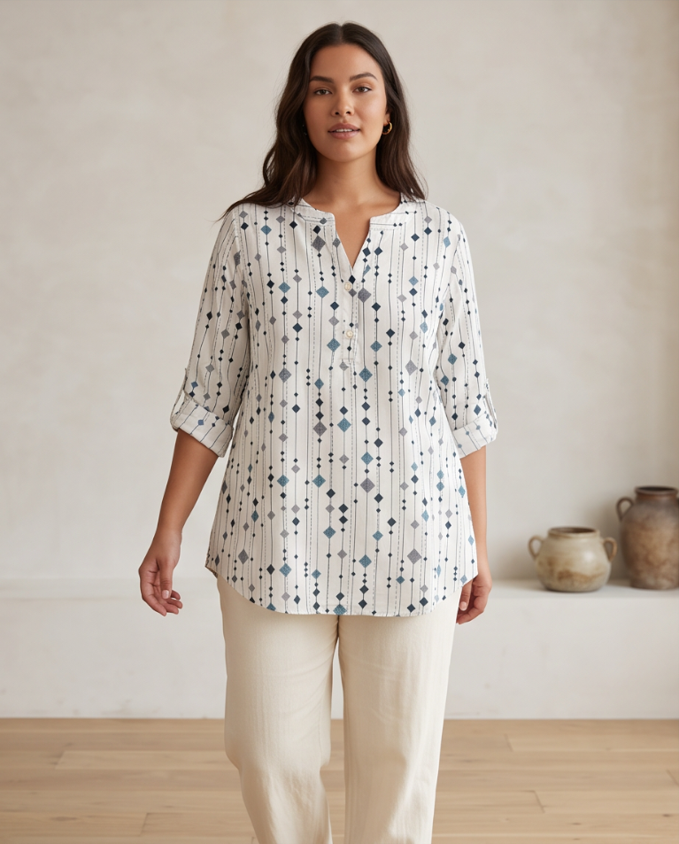 Blusa coreana manica tre quarti donna