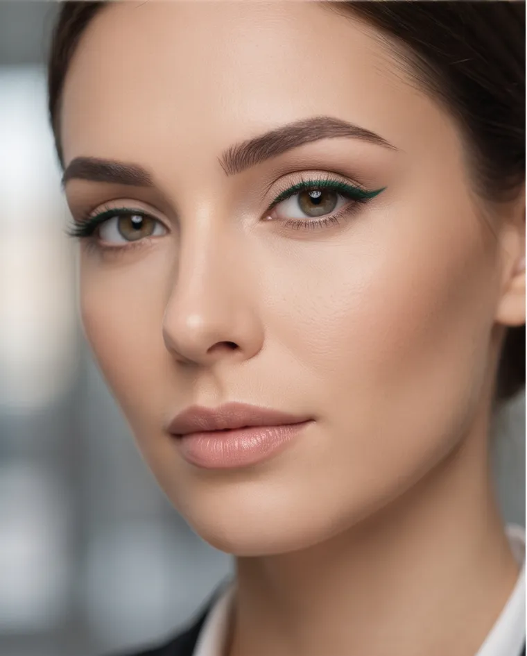 Eyeliner verde easy paris labbra e occhi azulato 25