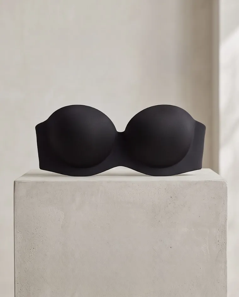 Top reggiseno nero rigido push-up con doppio attacco