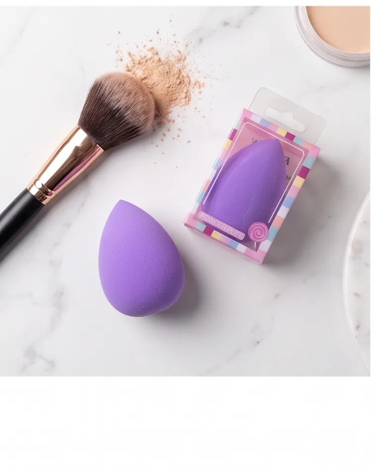 Spugna lilla a goccia per trucco donna