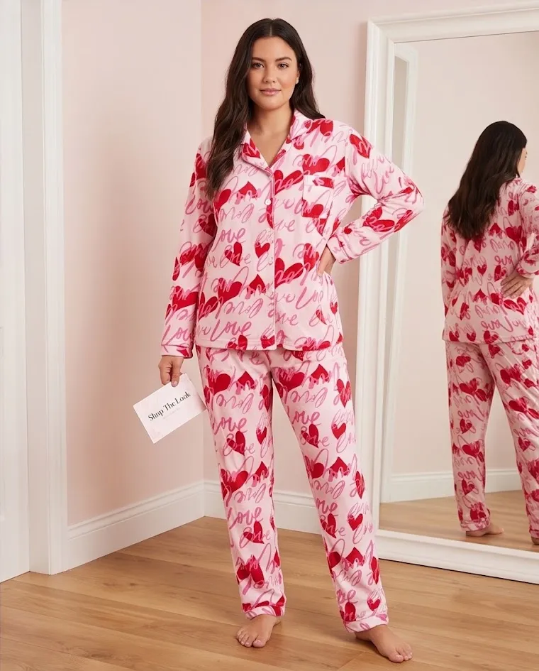 Pigiama invernale cuori donna