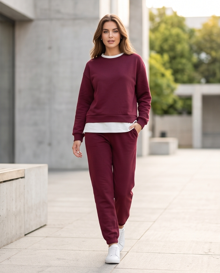 Tuta media stagione blusa balza con panta polsino