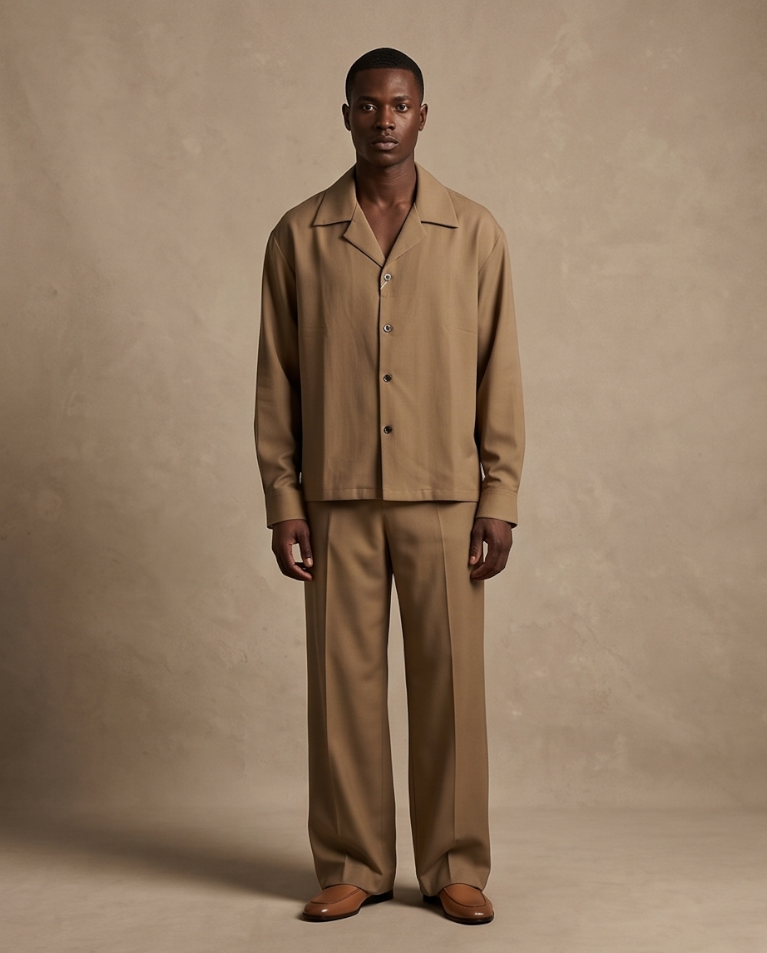Coordinato tessuto elegante vestibilità morbida uomo