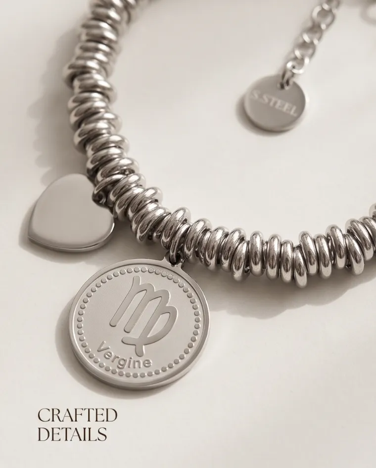 Bracciale zodiaco acciaio steel Vergine