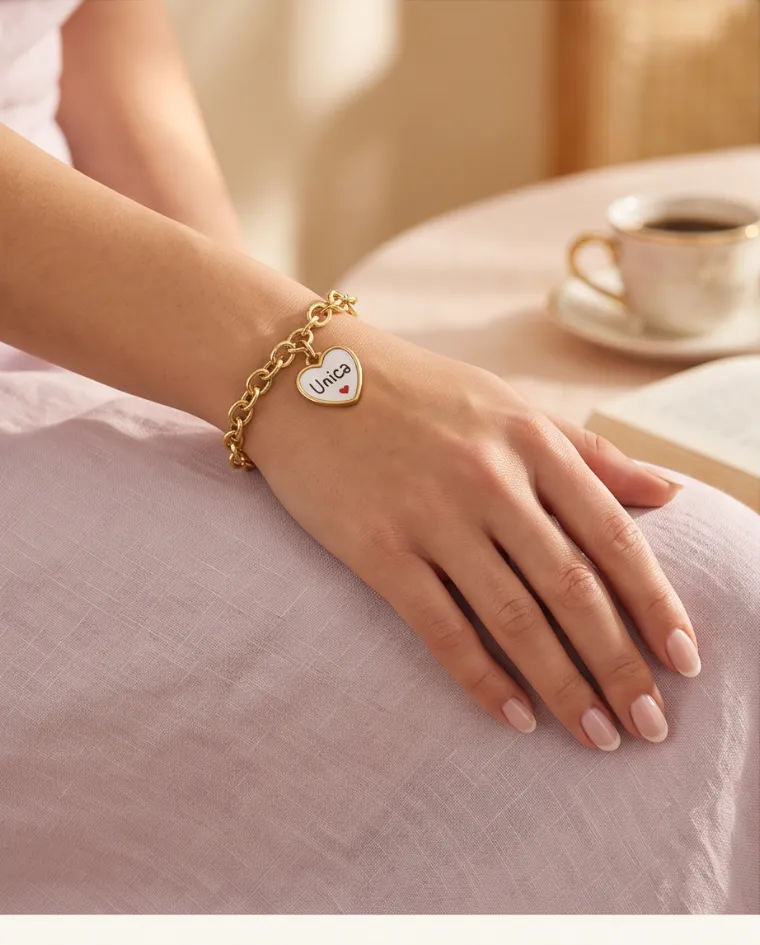 Bracciale acciaio dorato Unica steel donna