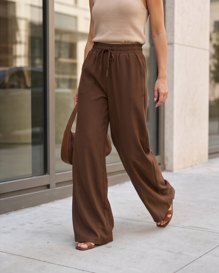 Pantalone palazzo sportivo casual donna