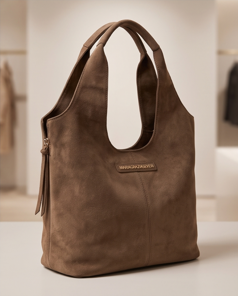 Borsa medio grande in camoscio Severi donna