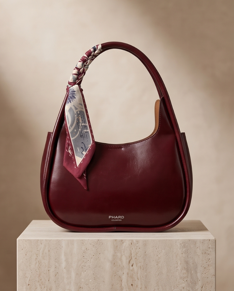 Borsa elegante Phard rigida lucida donna con tracolla